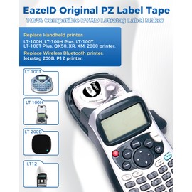 EazeID Label Tape Replace for DYMO Label Maker Refills 91330, Compatible with Dymo Letratag Refills 12mm x 4m (1/2" x 13') for Dymo Labeler Letra Tag 200B LT 100H 100T Plus, LT12, 6-Pack