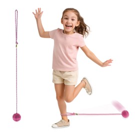 Just Jump It Original Retro Ankle Skipper Skip Ball Jumping and Skipping Toy for Exercise and Agility for Ages 4 and Up - Raspberry