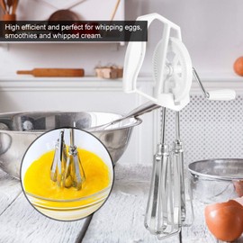 QANYEGN Handheld Egg Blender Mixer Beater, Stainless Steel Manual Mixer, Rotary Cooking Mixer for Home, Kitchen Use