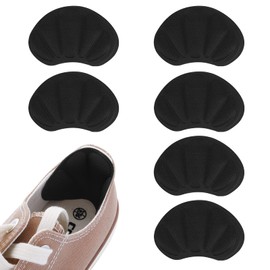 Sibba Sibba 3 Pairs Heel Grips with Strong Sticky Backing, Shoes Pads Sticker Heel Cushion Pads Shoe Liner Inserts for Loose Shoes Anti Blister Comfort Insole Heel Protectors (Black)