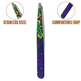 ASM® Professional Tweezers for Facial Hair Women - Heavy Duty Stainless Steel Ingrown Hair Tweezers for Eyebrows Plucking, Eyelashes & Blackhead Tweezers Beauty Tool for Women (Dark Blue)