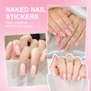 32 Stück Nagelfolie Einfarbig Gel, Nude-Pink Nagelfolie UV Härtend, Glänzendes
