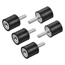 sourcing map M6 Rubber Mounts, 5pcs Male/Female Vibration Isolator Shock Absorber, for Garage Motor Air Compressor Car Boat Bobbins, D20mmxH20mm