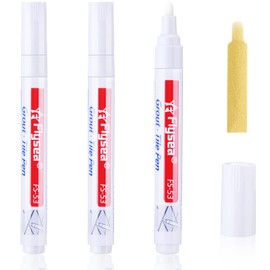 3 Pieces Grout Pen Wall Mortar Restorer Pen Designed for Repair Tiles Mortar in Bathroom, Kitchen, Porch, Patio (White)
