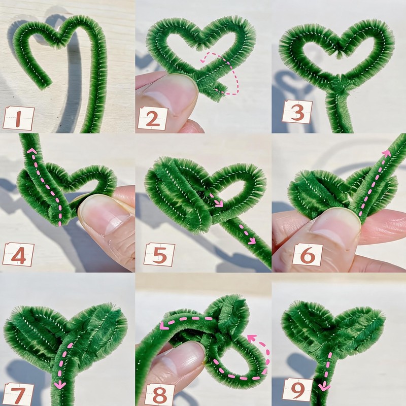 HHSarioneiro 550 Pcs Pipe Cleaner Flower Kit, Pink Complete DIY