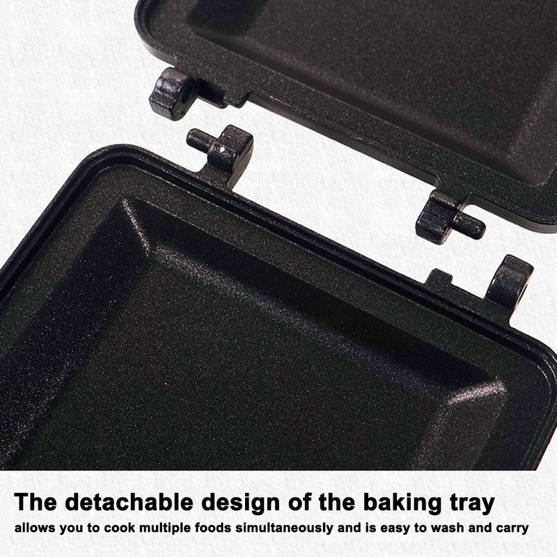 Outdoor Folding Handle Muffin Sandwich Baking Pan Multifunctional Camping Picnic