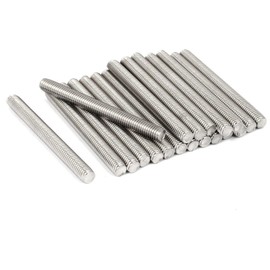TA-VIGOR 20Pcs M8 x 25mm Fully Threaded Rod, 304 Stainless Steel Studding Rod Bar, Right Hand Threads Rods for Anchor Bolts, Clamps, Hangers and U-Bolts