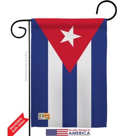 Cuba Garden Flag Set Wood Dowel Regional Nationality Nation International World Country Particular Area Small Decorative Gift Yard House Banner Double-Sided Made In USA 13 X 18.5