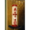 Handmade Paschal Red Candle Alpha Omega Cross Sheep