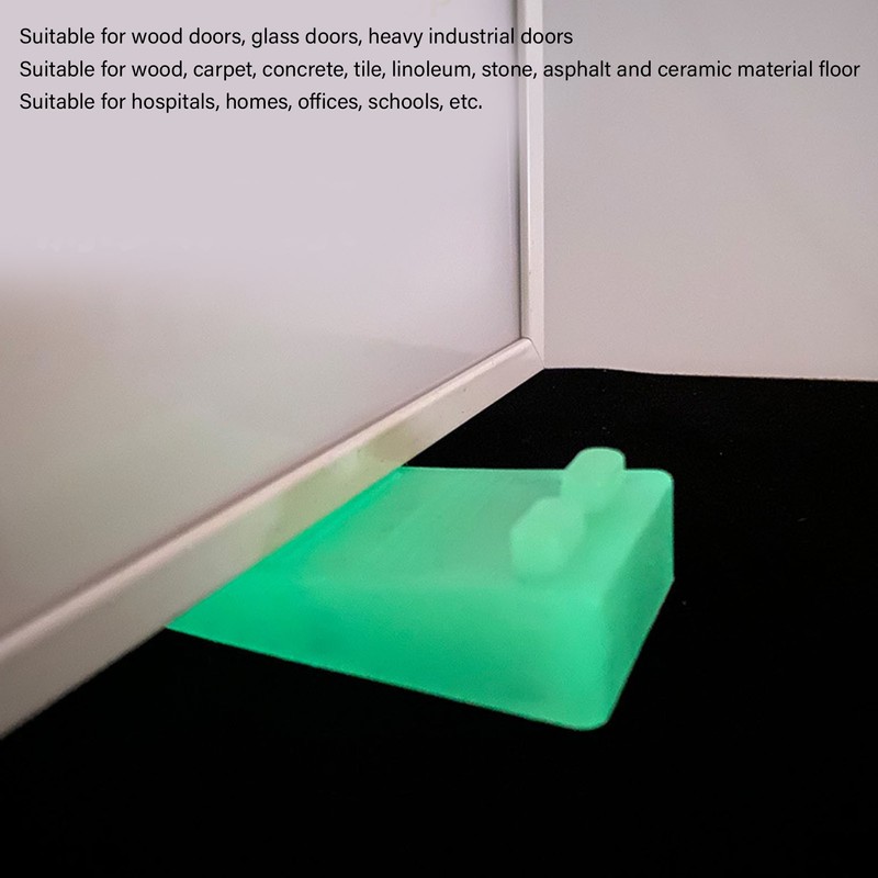 6Pcs Door Stoppers Rubber Wedge Stops Windproof Crashproof Fluorescent for