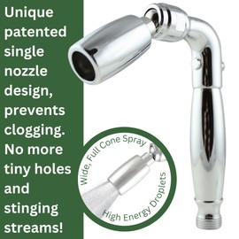 High Sierra Showerheads® - Solid Metal Handheld Shower Head with Trickle Valve - High Flow 2.0 GPM: Polished Brass Finish