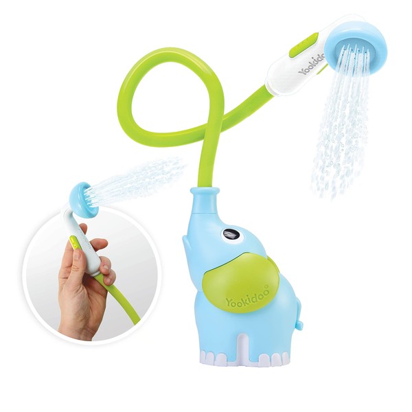 Yookidoo - Hand Shower Elephant Blue - Toy for Baby Bath - Bath and Shower Toy - Toy for Babies - Gift for Babies 0 to 2 Years