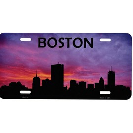 Boston Silhouette Novelty Metal License Plate Tag LP-8720