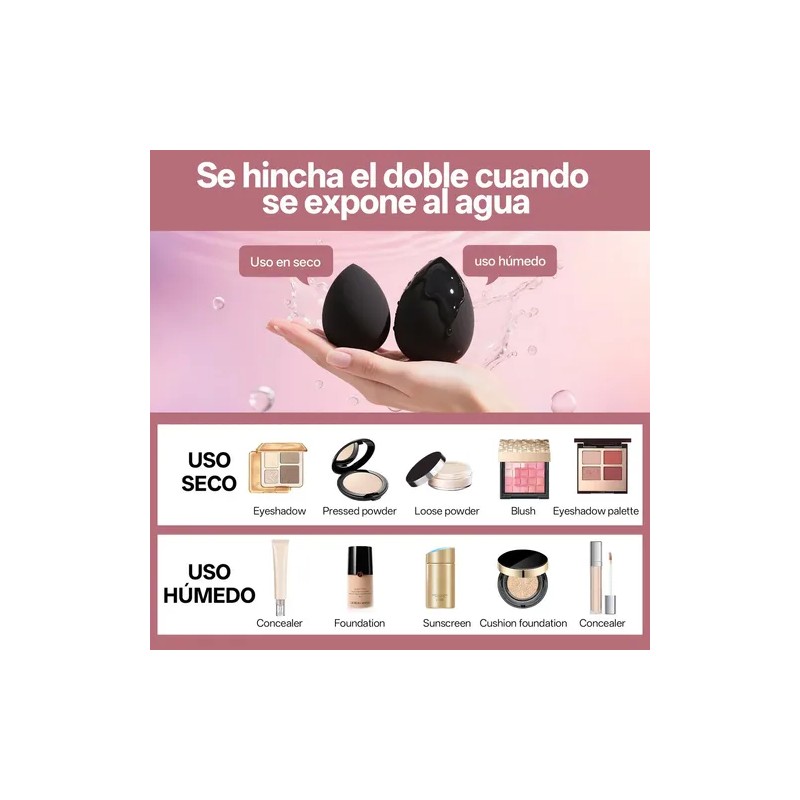 67pcs Brochas Maquillaje Profesional Esponjas Neceseres Rosa