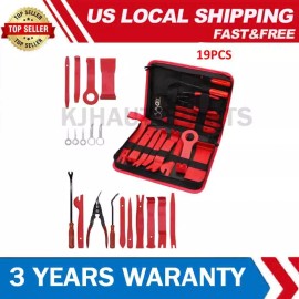 Unbranded 19Pcs Car Trim Removal Tool Set Hand Tools Pry Bar Panel Door Interior Clip Kit
