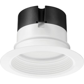 Juno E Series 4" LED Ceiling Light, Baffle Trim Recessed Lighting with 5-in-1 Switchable White Color, 700 Lumens, Wet Rated LED Downlight, Dimmable, White, 12-Pack
