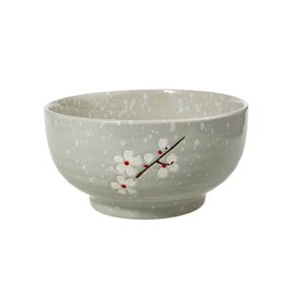 lachineuse - Large Japanese Ramen Bowl - Grey ⌀ 16.5 cm - 1000 ml - Cherry Blossoms - Rice Bowls, Breakfast & Soup Bowls - Asian Japan Asia - Japanese Tableware Gift
