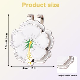 lasuroa 2pcs Magnetic Golf Ball Marker Hat Clip, White Morning Glory Strong Magnet Flower Golf Cap Clip Accessories Gifts for Men Women Bag Gloves Belt