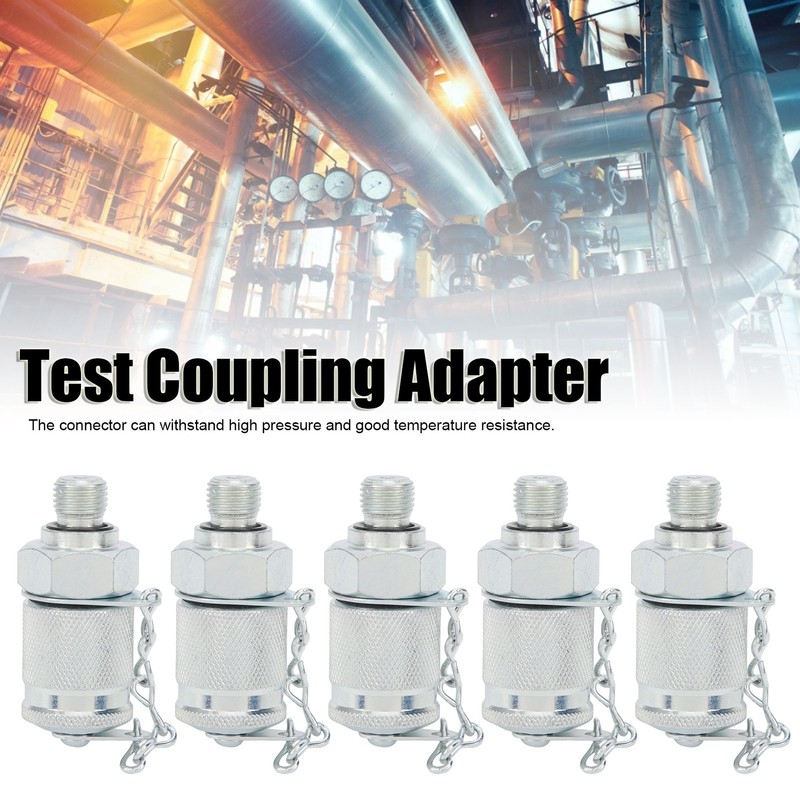 5Pcs Hydraulic Testing Adapter Thread Test Coupling Connectors Pressure Measuring