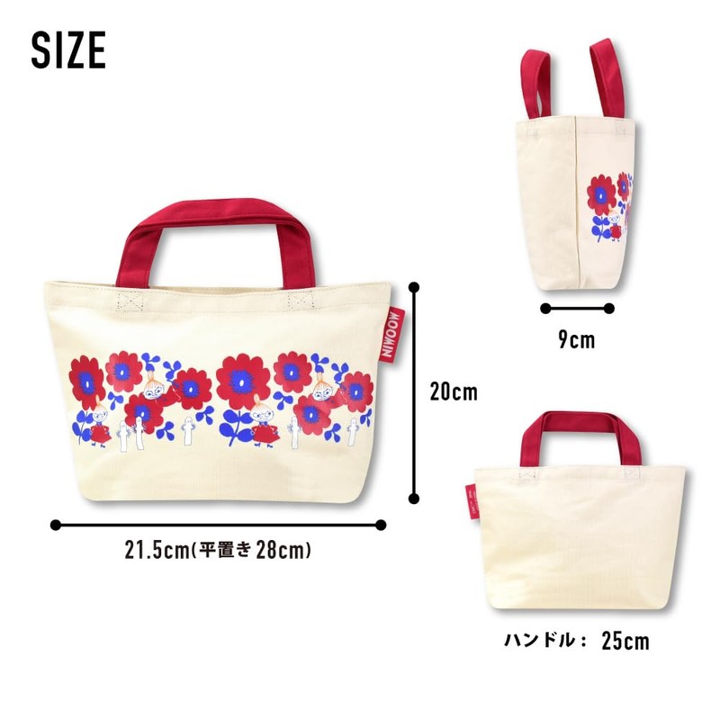 Moomin Tote Bag, Canvas, Small, Canvas, Natural, Walk Bag, Lunch