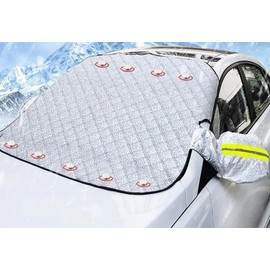 ISDI Universal Magnetic Windshield Windscreen Ice Shield Snow Windshield and Rain with Two Ears Anti-Theft 148 x 116 cm (148 x 116 cm)