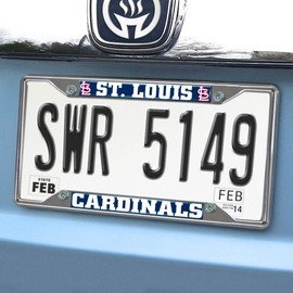 FANMATS 26720 St. Louis Cardinals Chrome Metal License Plate Frame, Team Colors, 6.25in x 12.25in
