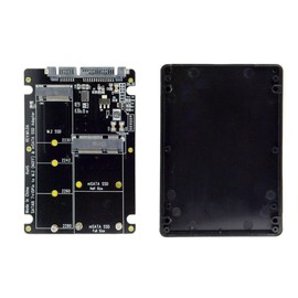 NFHK 2 in 1 Combo M.2 NGFF B-Key & mSATA SSD to SATA 3.0 Adapter Converter Case Enclosure