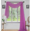Sapphire Home Window Scarf Valance Curtains - Extra Long Sheer