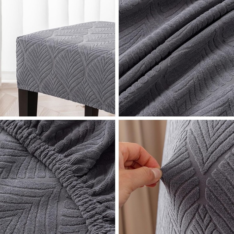 GERLNF Waterproof Dining Room Bench Covers, Stretch Jacquard Bench Seat