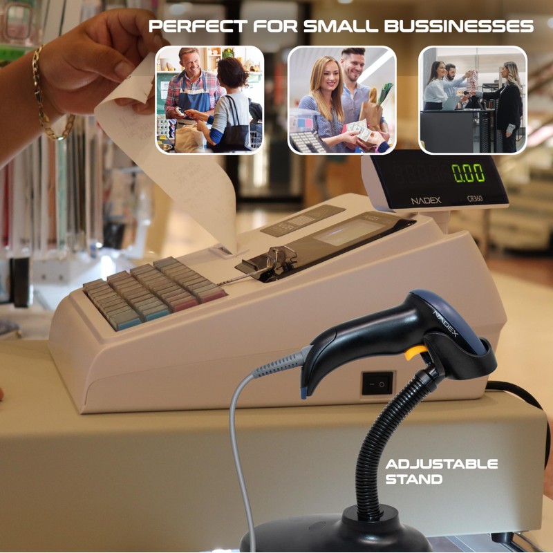 Nadex Handheld Barcode Laser Scanner for Cash Register CR360 /