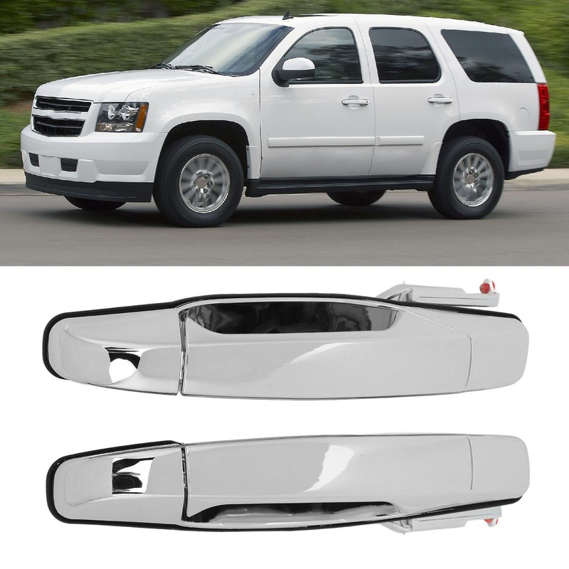 2pcs Exterior Chrome Door Handle ABS Plastic Automotive Outside Door