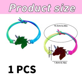 MALOUSUN Unicorn Bracelet Girls Set of 2, Mood Bracelet Children with Colour Changing, Friendship Bracelets for Girls, Children's Bracelet in Rainbow Colours, Fashionable Friendship Bracelet, Sensory