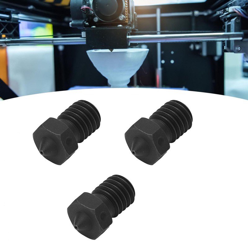 3 Pcs 3D Printer Nozzle 0.4mm M6x12.5mm High Temperature Resistance