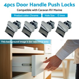 MAX COOL 4PCS Square Door Handle Push Locks Marine Latch Suitable for Caravan RV Marine Cupboard Latch Knob