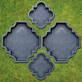 4 pcs Beautiful Plastic Form Big Pathmaker Concrete Molds Cement Molds for Concrete Mold - Plastic Brick Mold