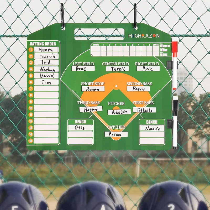 HIGHRAZON Magnetic Baseball Coach Clipboard, Dry Erase Coach Lineup Board,