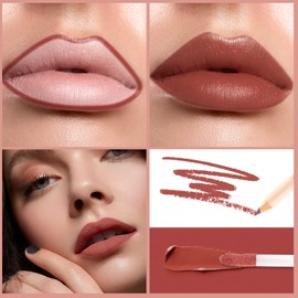 Lip Liner and Lipstick Makeup Set, Long-Lasting Velvet Matte Liquid Lipstick + Lip Liner with Waterproof, Non-Fading Lip Gloss (12)