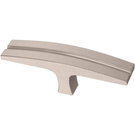 Liberty Curved Groove Bar Knobble 3 in. (76 mm) Modern Satin Nickel Cabinet Bar Knob P43118C-SN-CP