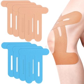 Pack of 8 PreCut Kinesiotapes, Kinesiotapes, Pre-Cut, Skin-Friendly with Perfect Wearing Comfort, Waterproof & Elastic Physio Tape for Knee, Shoulder, Ankle Wrist, 2 Colours