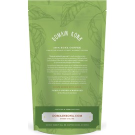 100% Kona Coffee - Extra Fancy grade - GROUND - Medium Dark roast, Single estate gourmet coffee, 16 ounces, ships direct from Domain Kona Coffee
