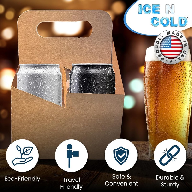 2 Cup Kraft Cardboard Beverage Carrier (Pack of 10) -