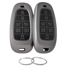 REPROTECTING TPU Key Fob Cover Compatible with 7 Buttons 2019-2023 Hyundai Sonata Nexo 2022 Hyundai Tucson 2022-2023 Palisade Santa Fe (Matte Black/Matte Black)