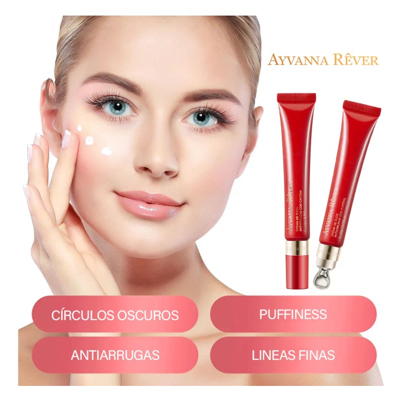 Crema Ojos Ayvanna Ver Cafeína Ácido Hialurónico Antiarrugas 20ml
