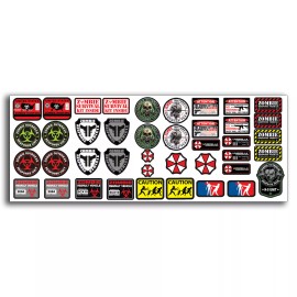 Real Sticky R/C Scale ZOMBIE RC Car Decal Graphic Stickers SHEET 1/10 Truck Crawler Body OEM