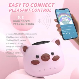 JINSERTA Portable Mini Cartoon Bluetooth Speaker Mini Animal Cute Kids Wiressless Speaker Built-in Mic, Hands-Free Call IP65 Waterproof TWS Stereo Music Box TF Card Player (Cow)