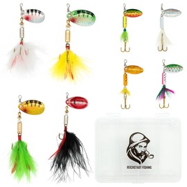 Reichstadt Fishing Spinner Bait Set of 8 Predatory Fish Fishing with Plastic Box RF-22AK001-01