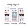 LCD Digital Electricity Meter Single Phase 2 Pin DIN Rail