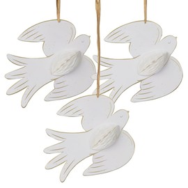 Talking Tables 3 x Honeycomb White Doves, Reusable Christmas Decorations, Wedding, Baby Shower, Religious Ceremonies, Christenings, Funerals, Wall Hanging Birds Décor Seasonal