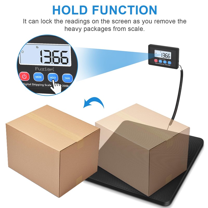 Fuzion Shipping Scale, 440LB x 10g High Accuracy Postal Scale,