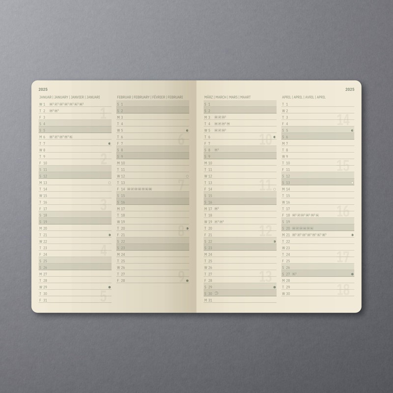 SIGEL C2513 Conceptum Weekly Planner 2025, Approx. A6, Black, hardcover,